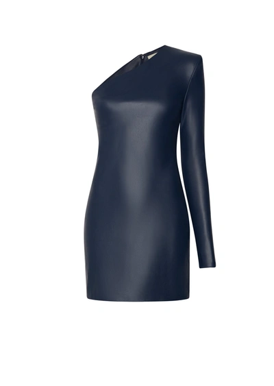 Lapointe Faux Leather One Shoulder Dress In 12