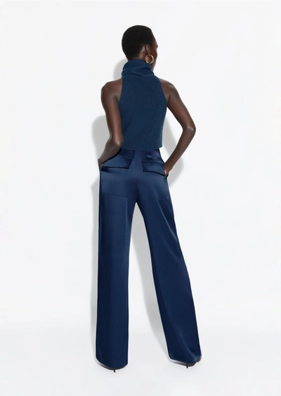 Lapointe Satin Relaxed Pleated Pant In 14