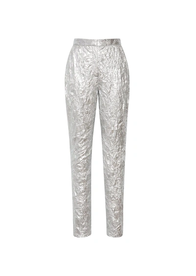 Lapointe Crinkle Metallic Slim Trouser In 10