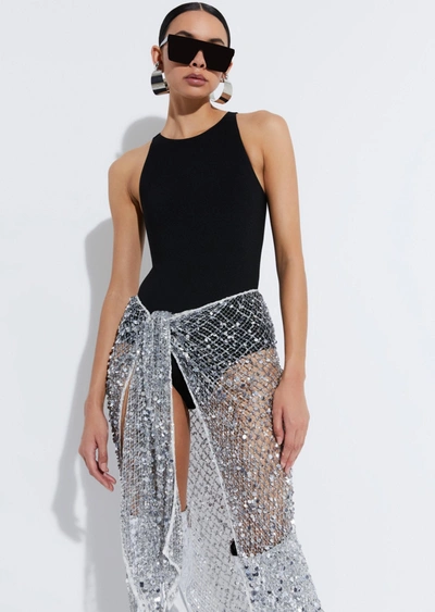 Shop Lapointe Mesh Sequin Tie Cover-up In M/l