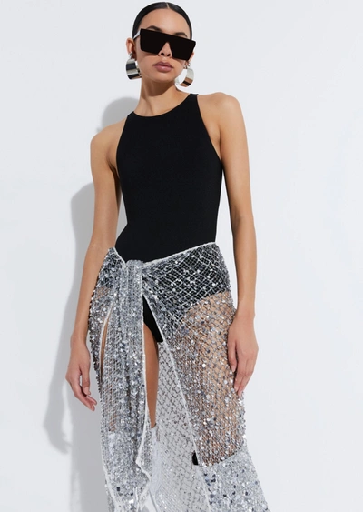 Lapointe Mesh Sequin Tie Cover-up In M/l