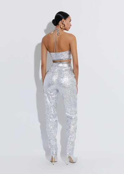 Lapointe Crinkle Metallic Tie Bra Top In 12