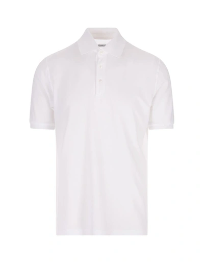 Shop Fedeli Cotton Pique Polo Shirt In White
