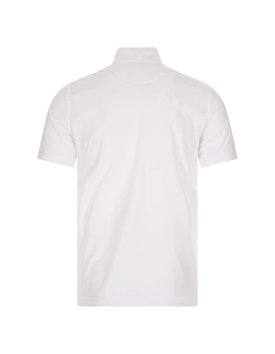 Shop Fedeli Short-sleeved Polo Shirt In Cotton In White