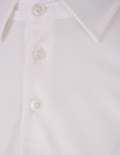 Shop Fedeli Short-sleeved Polo Shirt In Cotton In White