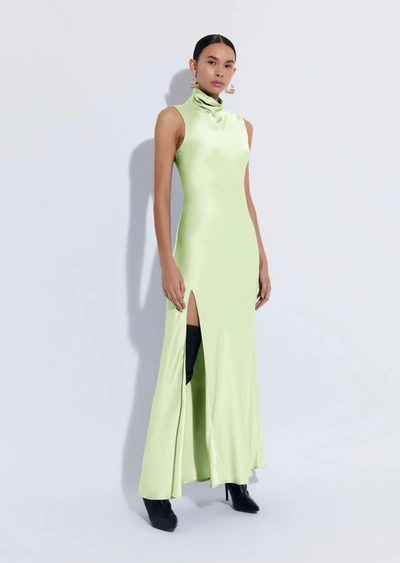 Shop Lapointe Satin Drape Neck Sleeveless Dress In 12