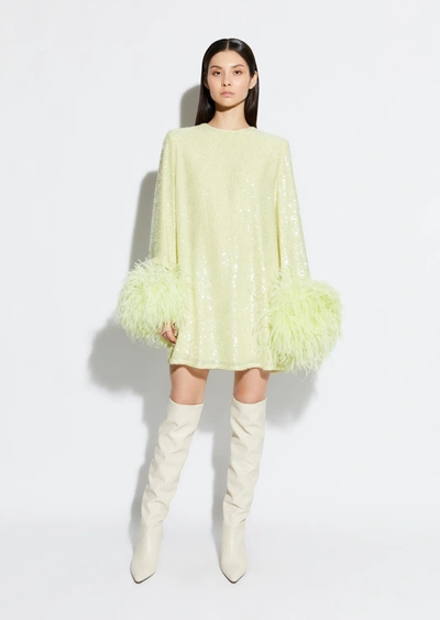 Shop Lapointe Sequin Dress With Feathers In L