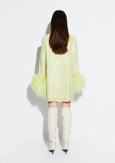 Lapointe Sequin Shift Dress With Feathers In L
