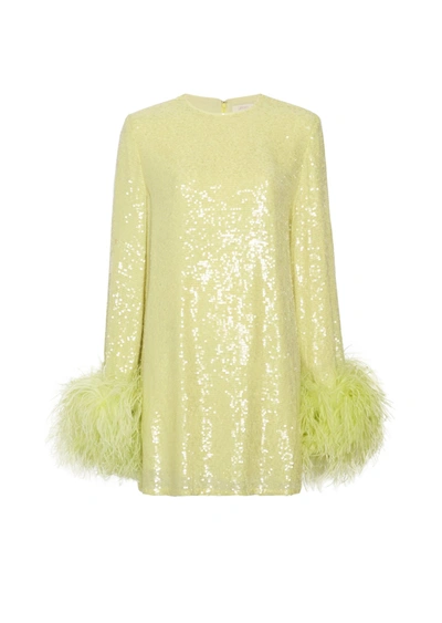 Shop Lapointe Sequin Dress With Feathers In L