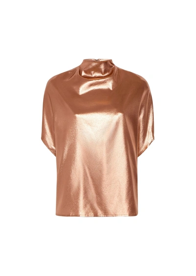 Lapointe Metallic Silk Cape Tee