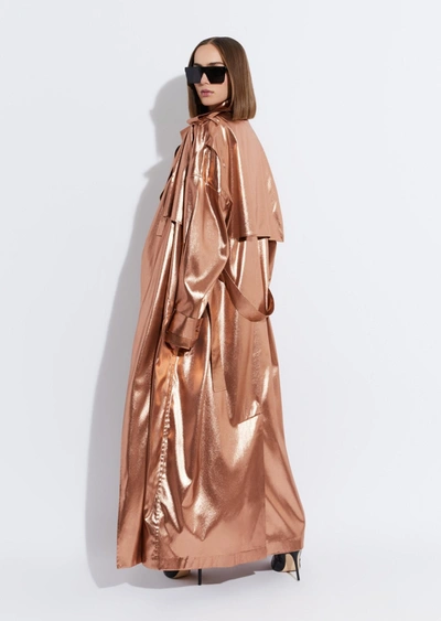 Lapointe Metallic Silk Double Breasted Trench