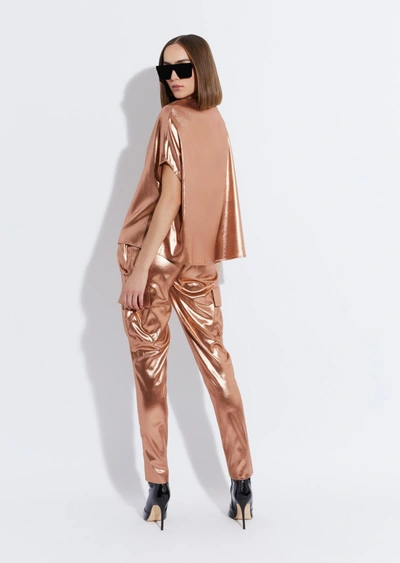 Lapointe Metallic Silk Tapered Utility Pant In 6