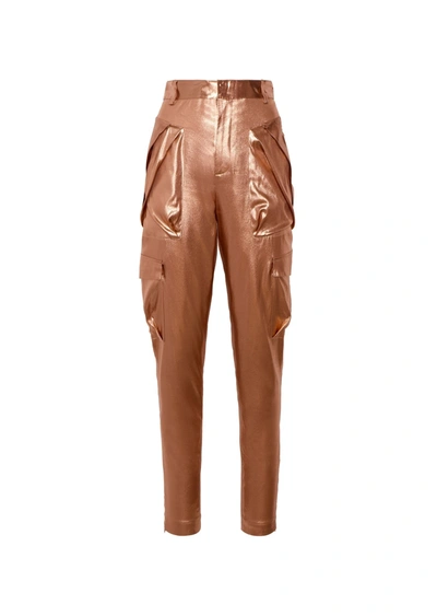 Lapointe Metallic Silk Tapered Utility Pant In 6