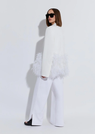 Lapointe Matte Crepe Feather Embroidery Relaxed Blazer