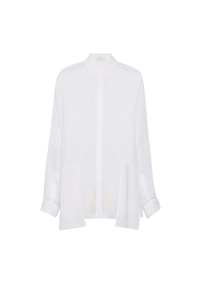 Shop Lapointe Georgette Oversized Shirt In L