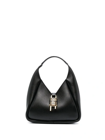 Shop Givenchy G-hobo Mini Leather Shoulder Bag In Black