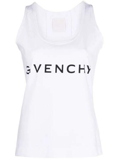 Shop Givenchy Logo Cotton Tank Top In White