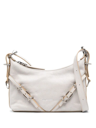 Shop Givenchy Voyou Mini Leather Shoulder Bag In White