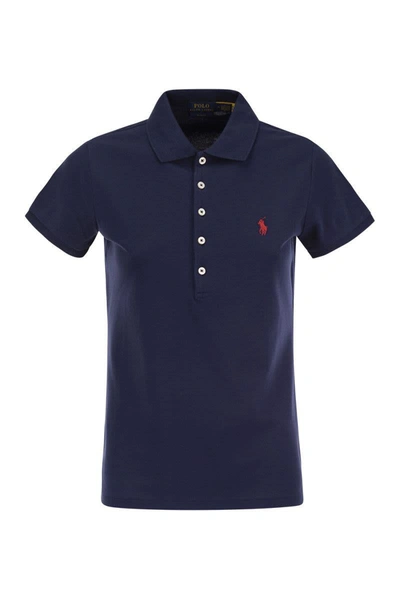 Shop Polo Ralph Lauren Cotton Polo Shirt In Navy Blue