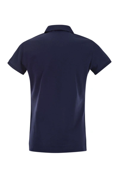 Shop Polo Ralph Lauren Cotton Polo Shirt In Navy Blue