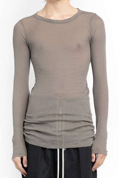 Shop Rick Owens T-shirts In Brown