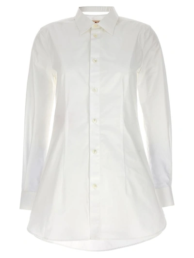 Shop Marni Cut-out Collar Shirt In White