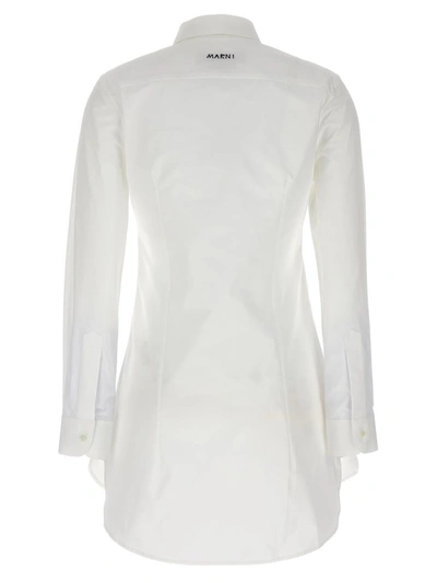 Shop Marni Cut-out Collar Shirt In White