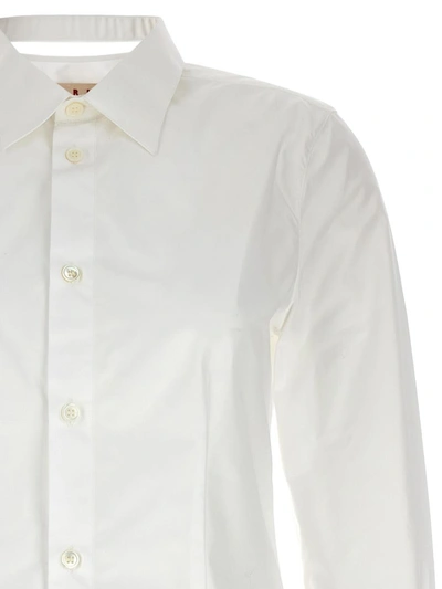 Shop Marni Cut-out Collar Shirt In White