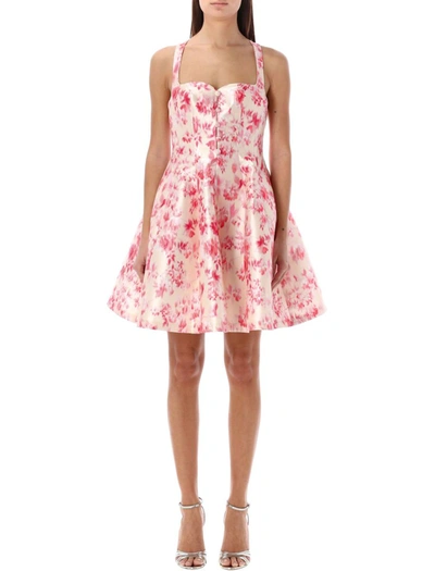 Philosophy Di Lorenzo Serafini Radzmir Mini Dress In Watercolor Rose Print In Rose Print