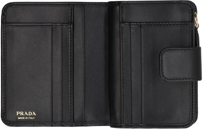 Shop Prada Small Leather Flap-over Wallet In Black