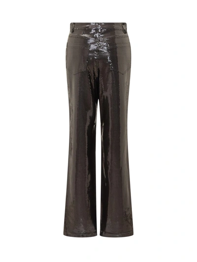 Shop Rotate Birger Christensen Rotate Straight Foil Jersey Pants In Black