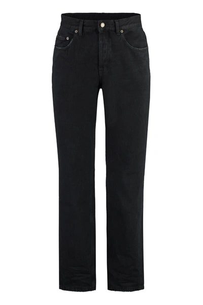 Shop Saint Laurent 5-pocket Straight-leg Jeans In Black