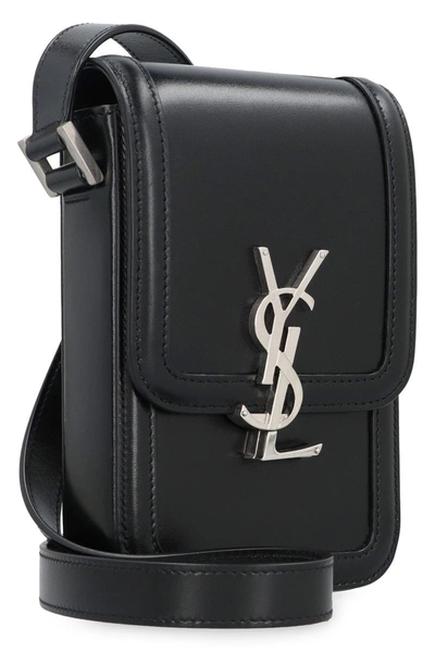 Shop Saint Laurent Solferino Leather Mini Crossbody Bag In Black