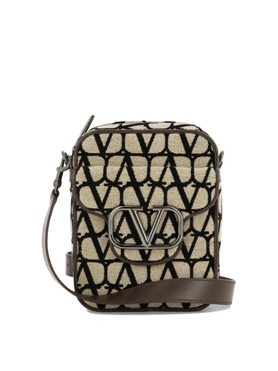 Shop Valentino Garavani "mini Locò Toile Iconographe" Crossbody Bag In Beige