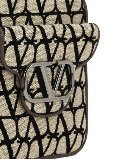 Shop Valentino Garavani "mini Locò Toile Iconographe" Crossbody Bag In Beige