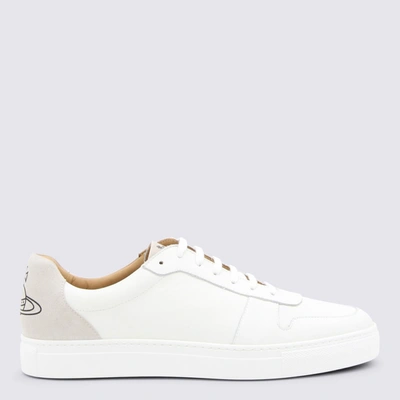 Shop Vivienne Westwood White Leather Orb Sneakers
