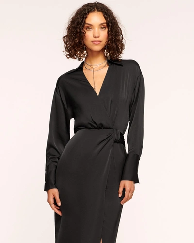 Shop Ramy Brook Aurora V-neck Wrap Dress In Black