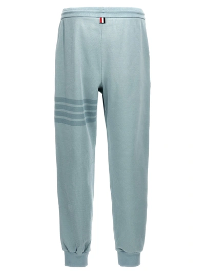 Shop Thom Browne 4 Bar Pants Light Blue
