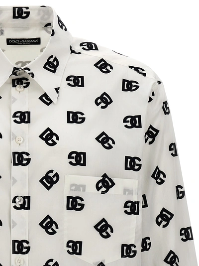 Shop Dolce & Gabbana All Over Logo Shirt Shirt, Blouse White/black