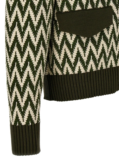 Shop Lanvin Curb Chevron Sweater, Cardigans Multicolor