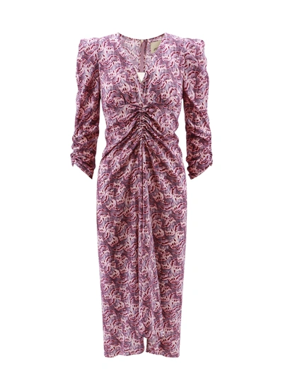 Shop Isabel Marant Silk Dress With Drapery
