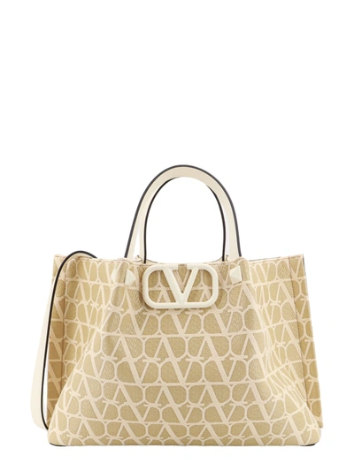Shop Valentino Canvas Handbag With Toile Iconographe Motif