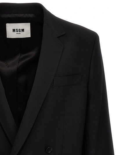 Shop Msgm Handsome Blazer Black