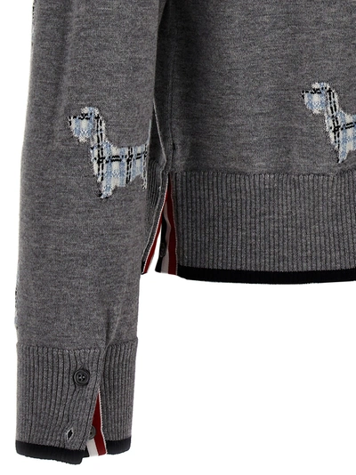 Shop Thom Browne Hector Sweater, Cardigans Gray