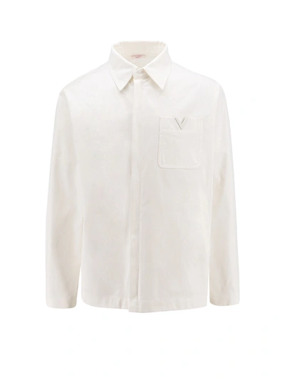 Shop Valentino Cotton Jacket With Frontal V Detail
