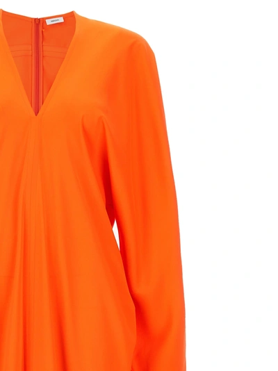Shop Ferragamo Kimono Long Sleeve Dress Dresses Orange