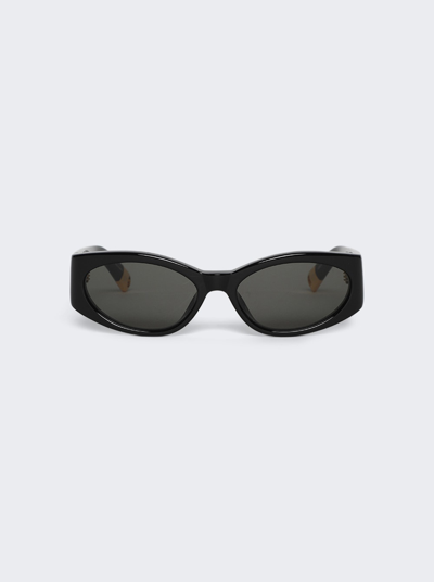 Shop Linda Farrow Ovalo Sunglasses In Black
