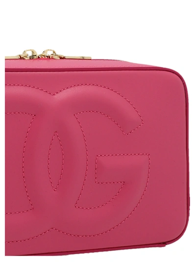 Shop Dolce & Gabbana Logo Crossbody Bag Crossbody Bags Fuchsia