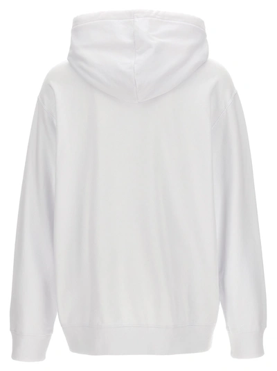 Shop Lanvin Logo Embroidery Hoodie Sweatshirt White