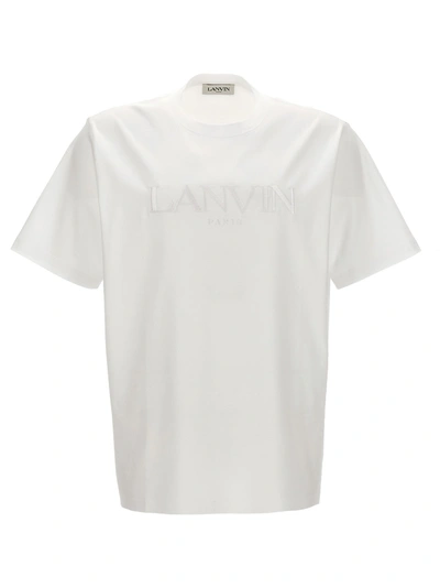 Shop Lanvin Logo Embroidery T-shirt White